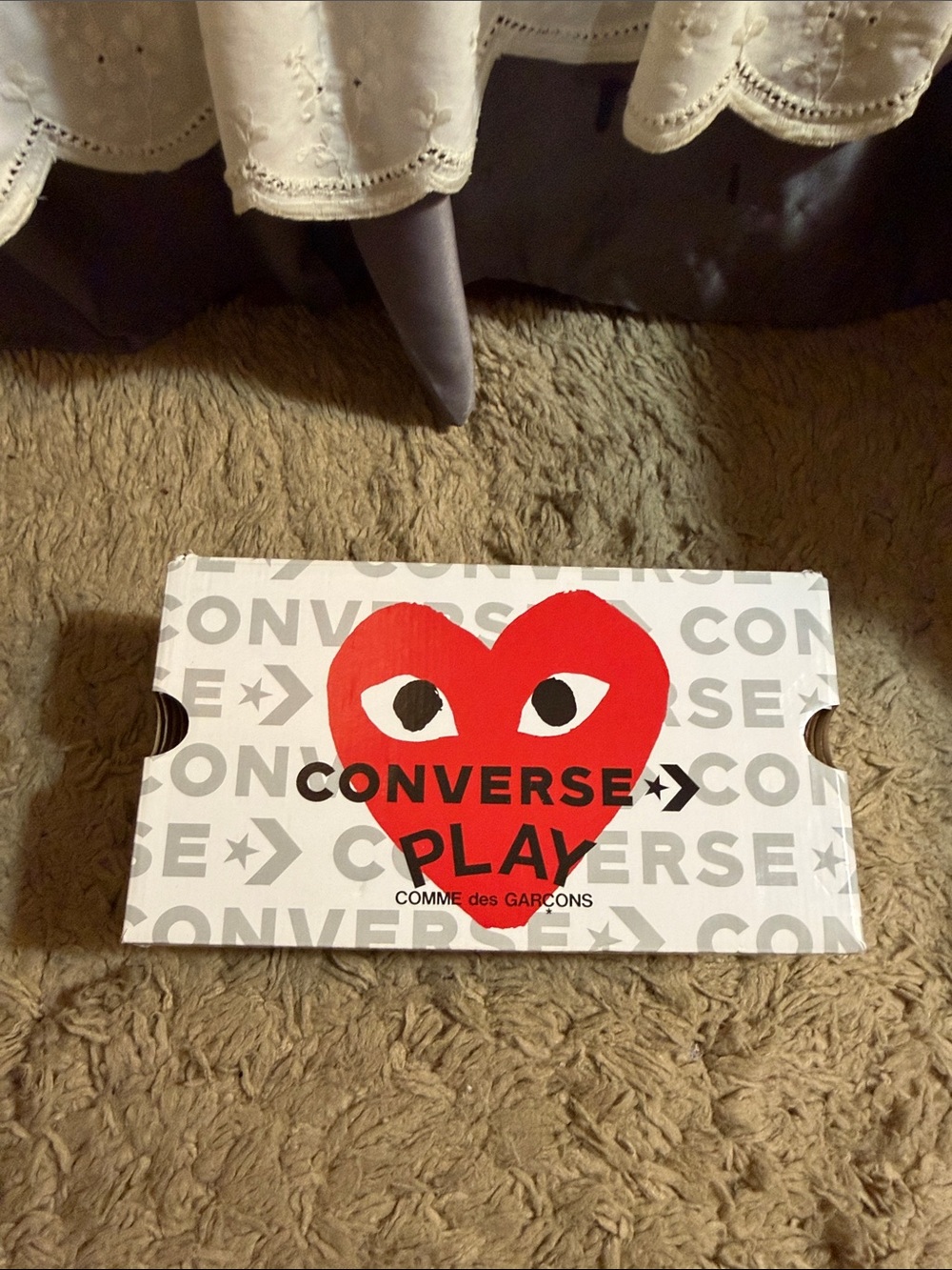 Converse PLAY Shoe Box with Red Heart Logo